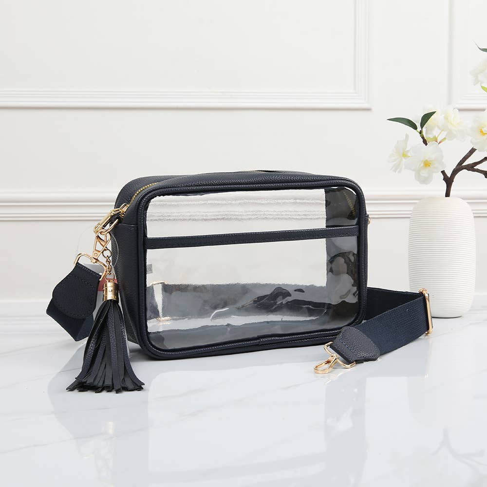 Game Day Stadium Rectangle Clear Bags: White