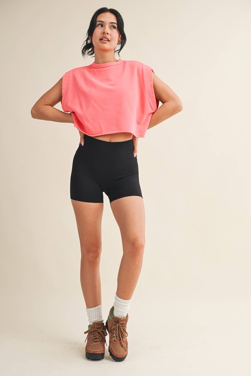 Mineral Wash Open Back Top: Blue / S