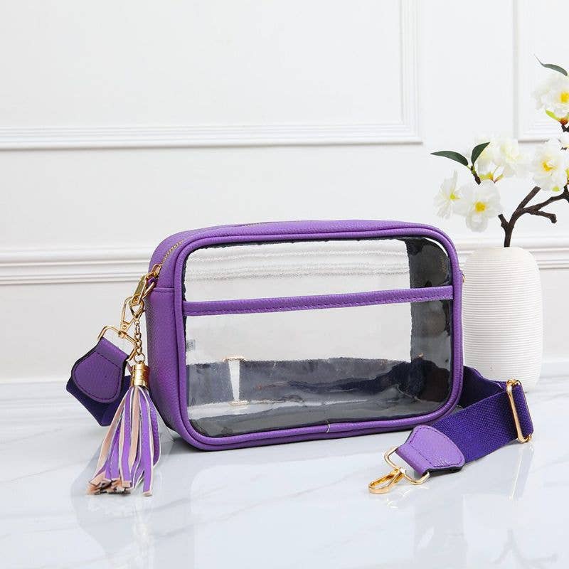 Game Day Stadium Rectangle Clear Bags: White