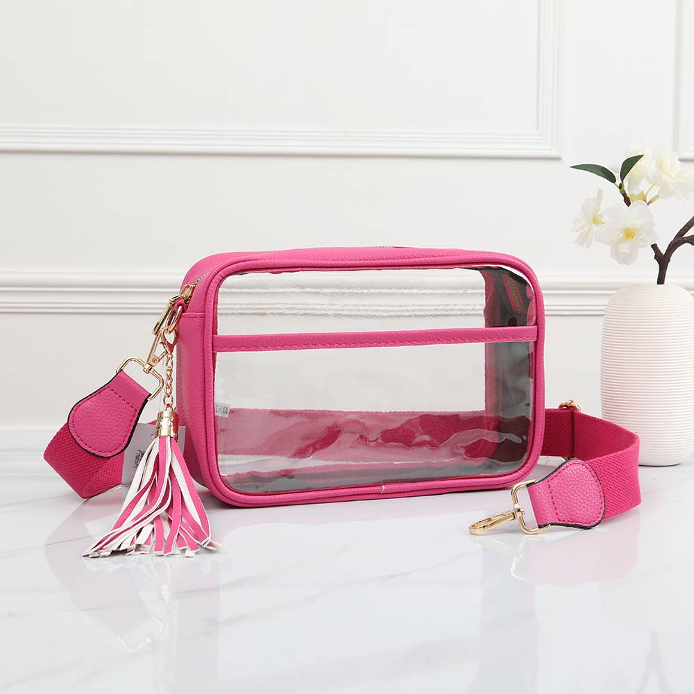Game Day Stadium Rectangle Clear Bags: White