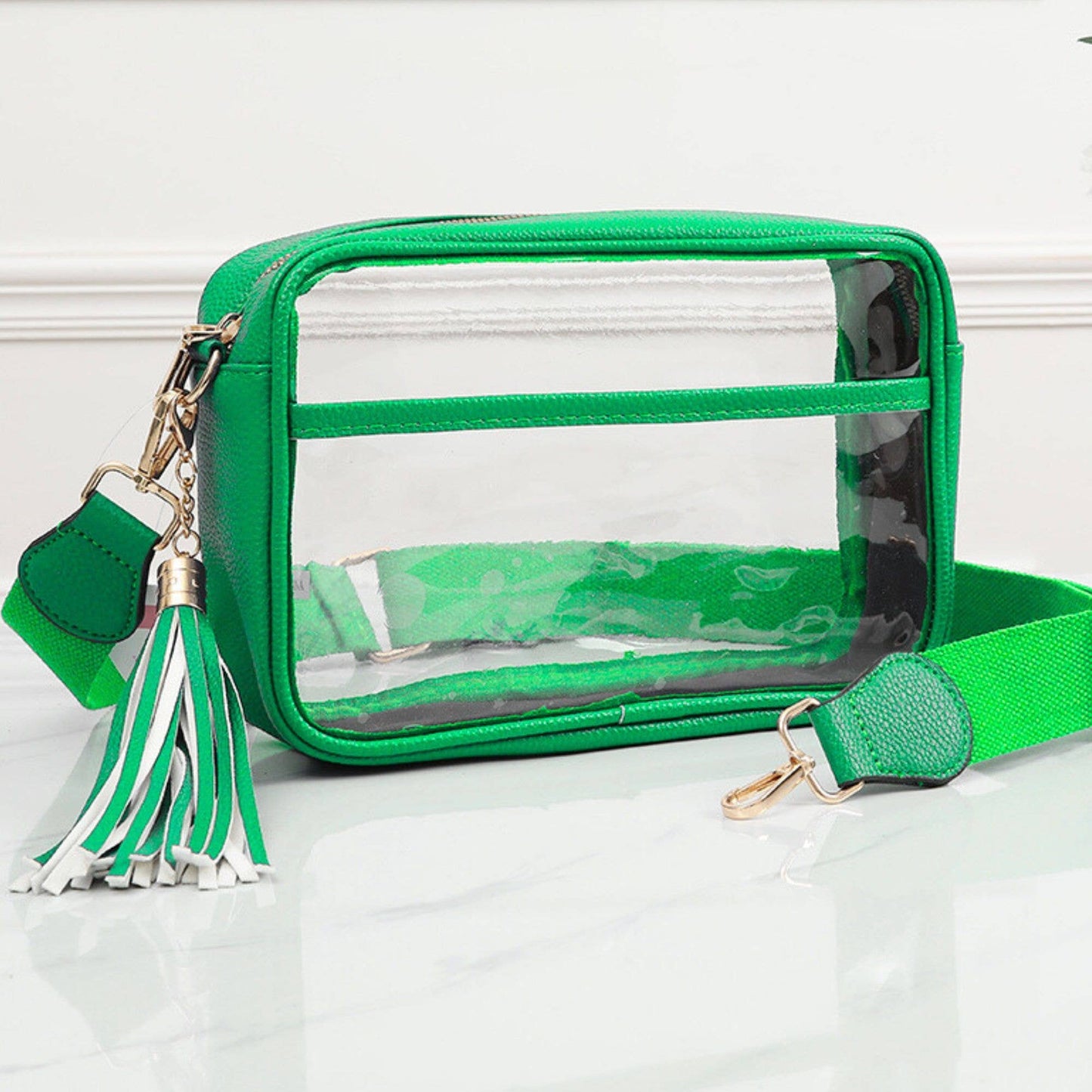 Game Day Stadium Rectangle Clear Bags: Gold