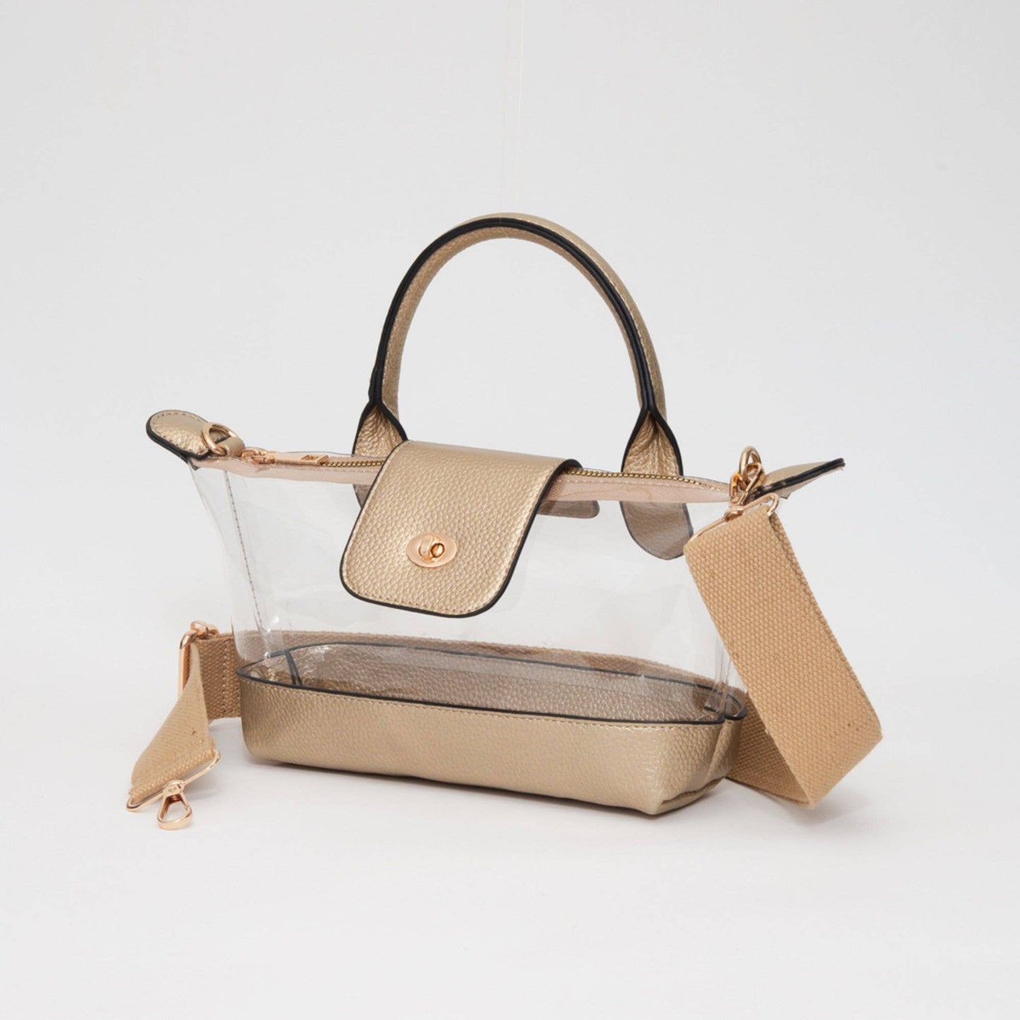 Game Day Stadium Satchel Clear Bag: Gold