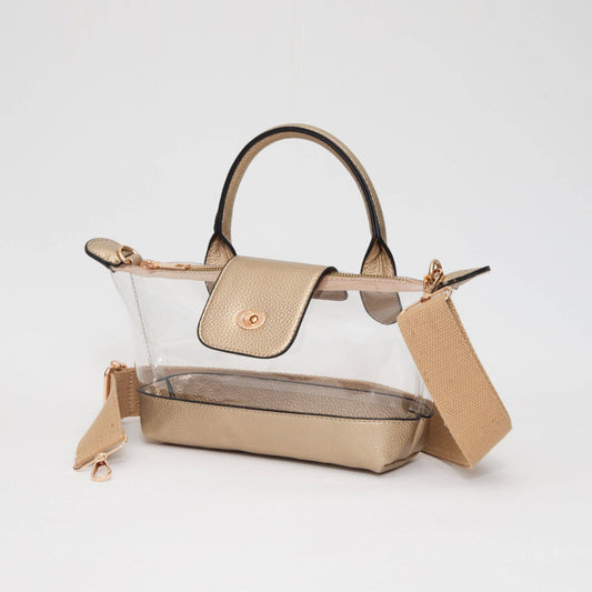 Game Day Stadium Satchel Clear Bag: Gold