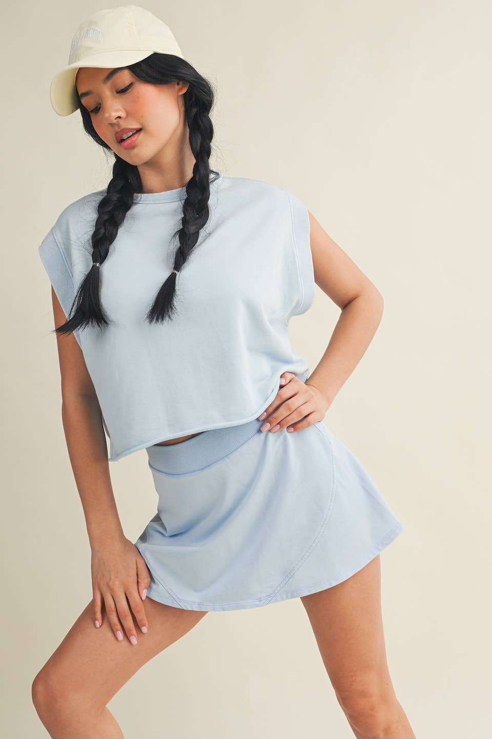 Mineral Wash Open Back Top: Pink / M