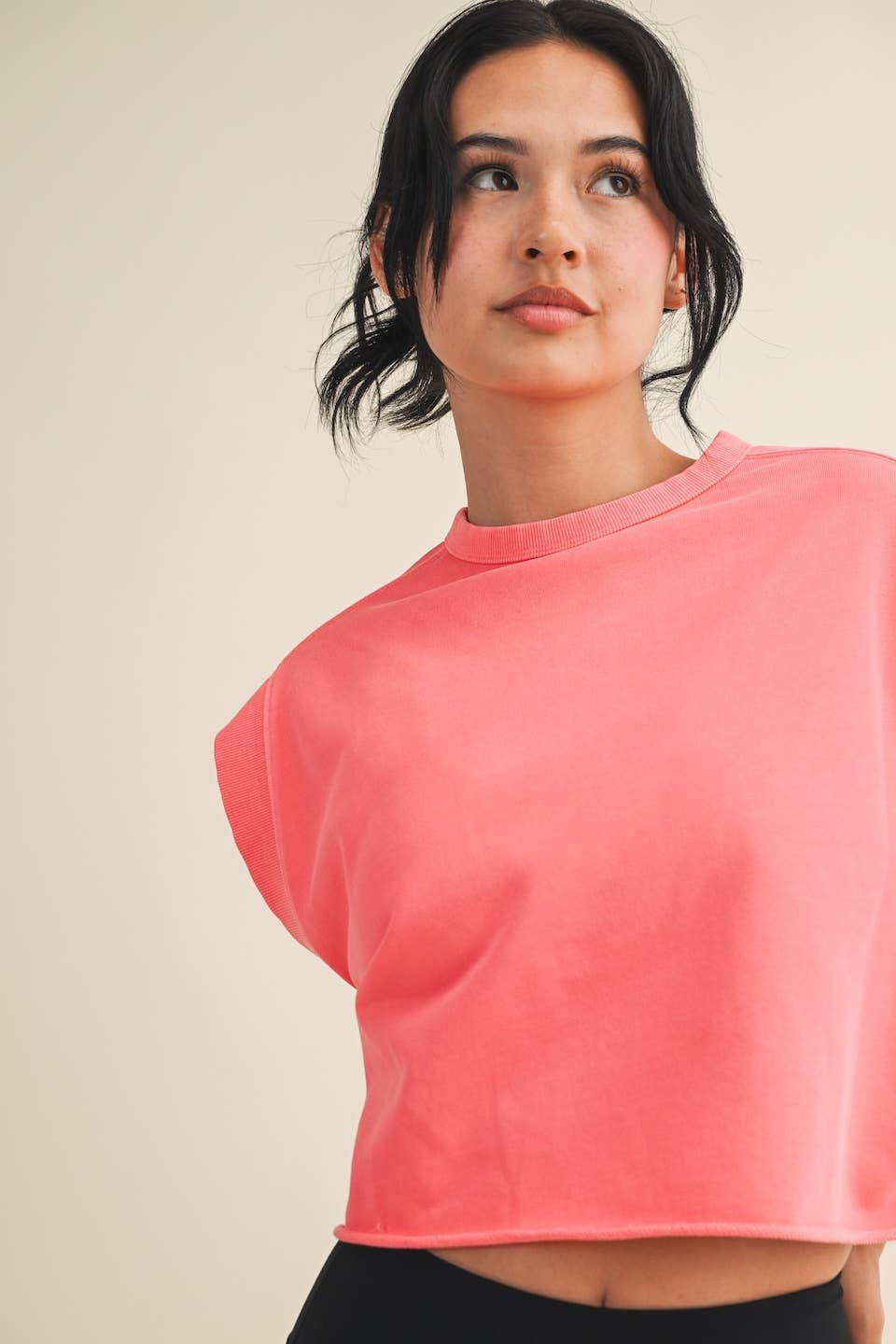 Mineral Wash Open Back Top: Blue / M