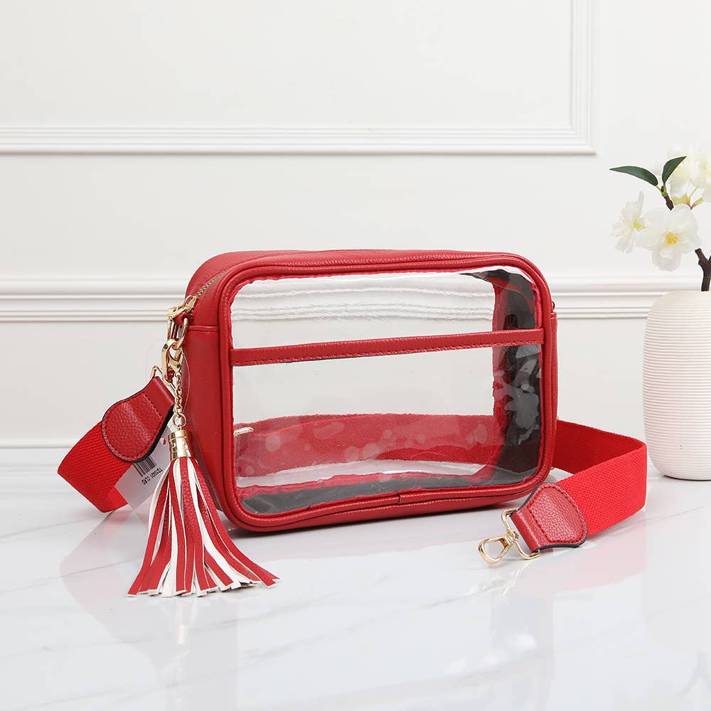 Game Day Stadium Rectangle Clear Bags: White
