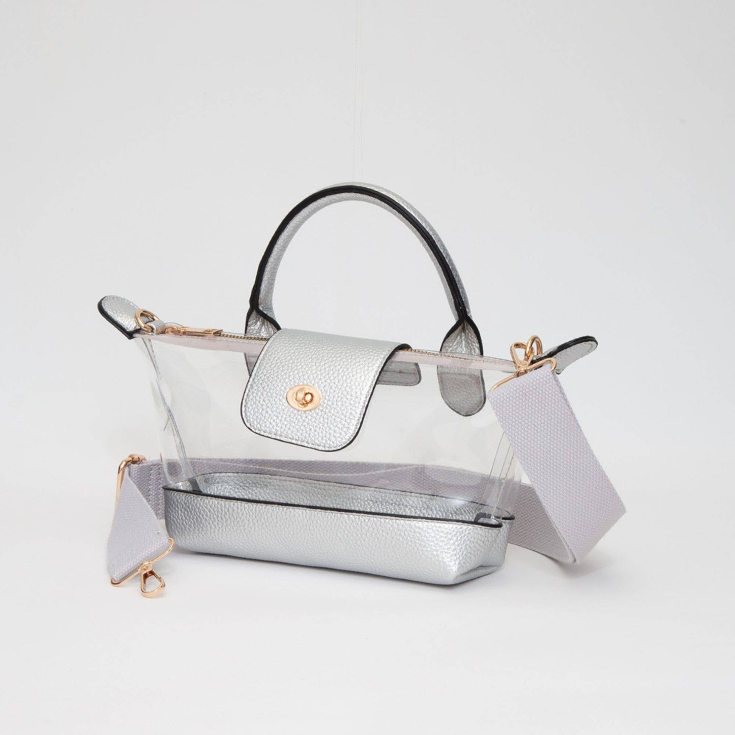 Game Day Stadium Satchel Clear Bag: White