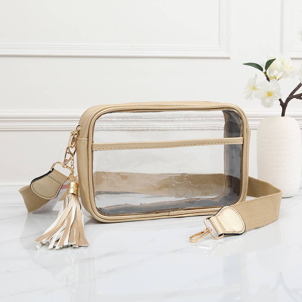 Game Day Stadium Rectangle Clear Bags: White