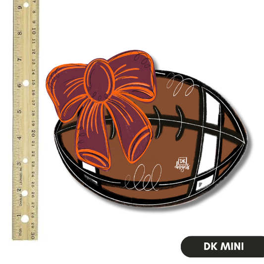 DK FB Bow Maroon and Orange Mini