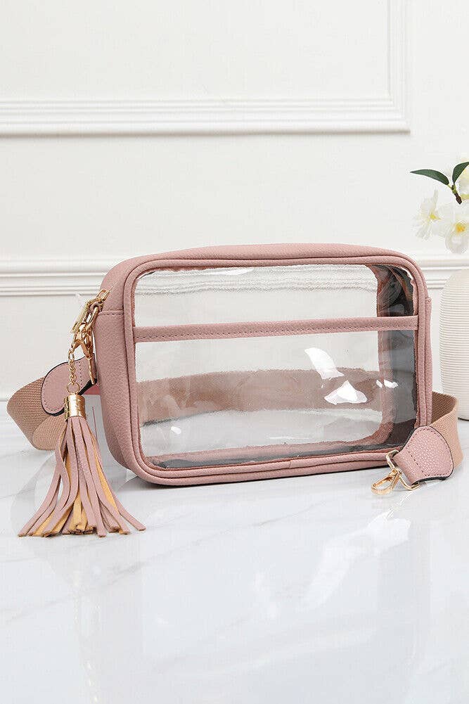 Game Day Stadium Rectangle Clear Bags: White